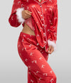 Christmas Bow Satin Feather Pajamas