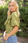 Front Bow Floral Top