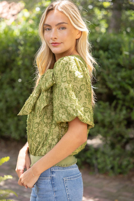 Front Bow Floral Top