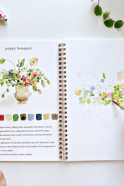 Bouquets Watercolor Workbook by Emily Lex