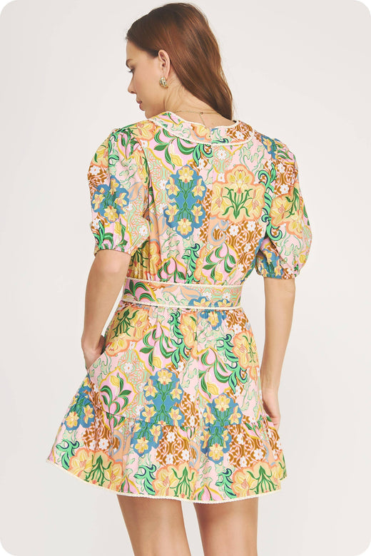 Garden Party Belted Mini Dress