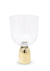 Hammered Water Glass on Gold Pedestal