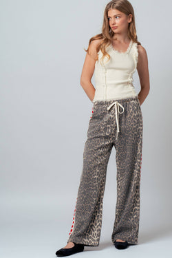 Leopard Heart Stripe Lounge Pants