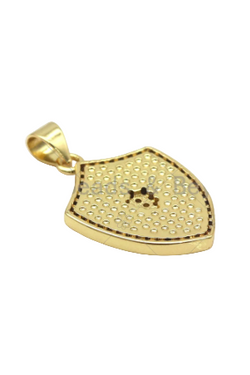 Pave Heart on Shield Shape Pendant