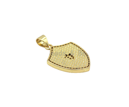 Pave Heart on Shield Shape Pendant