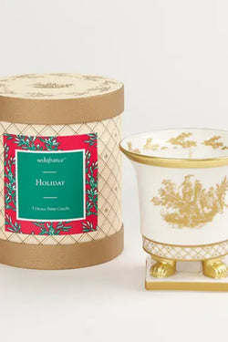 Holiday Classic Toile Petite Ceramic Candle