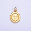 Letter Initial Engraved Stamped Oval Charm
