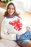 Lobster Knit Cropped Sweater