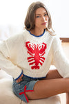 Lobster Knit Cropped Sweater