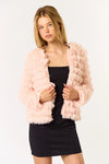 Faux Fur Open Front Jacket