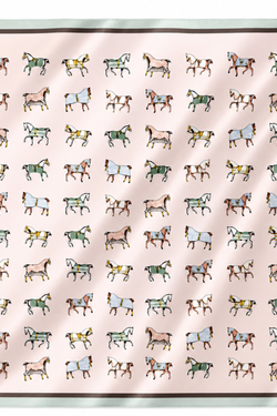 Equestrian Print Satin Scarf