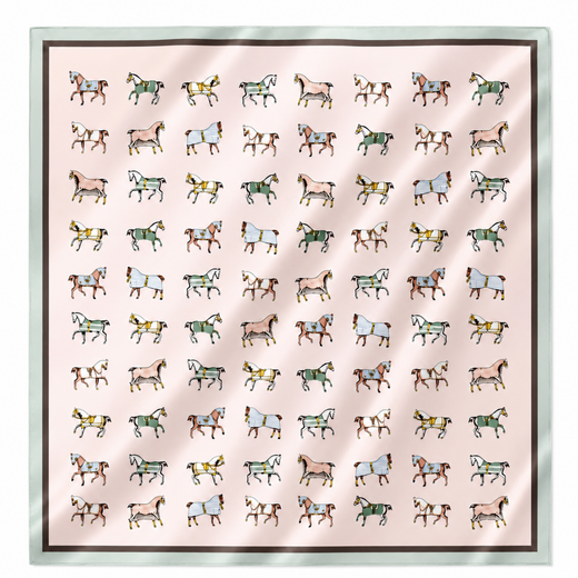 Equestrian Print Satin Scarf