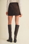 Studded Seam Geometric A-Line Skirt
