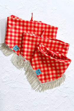Plaid Fringe Dog Bandana