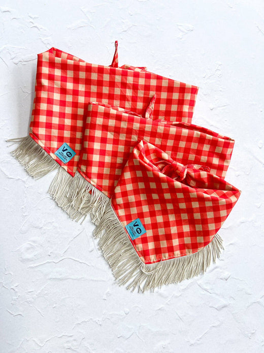 Plaid Fringe Dog Bandana