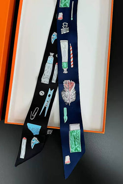 Art Supply Illustration Twilly Scarf