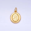 Letter Initial Engraved Stamped Oval Charm