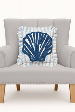 Coastal Shell Tufted Hook Pillow