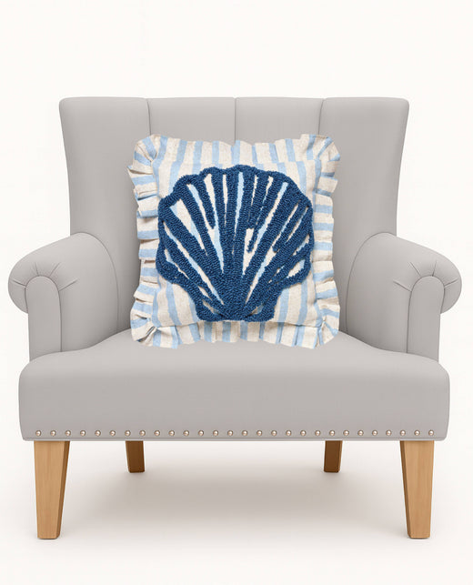 Coastal Shell Tufted Hook Pillow