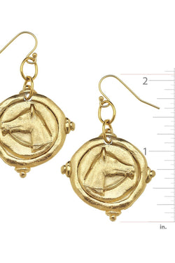 Gold Horse Head Earrings