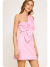 Knotted Flower Bow Mini Dress