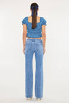 High Rise Wide Flare Leg Blue Jean