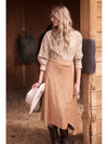 Faux Suede Asymmetric Wrap Skirt