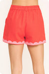 Contrast Embroidery Shorts