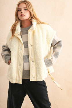 Teddy Fabric Vest Jacket