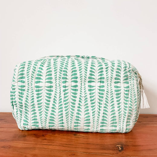 Quilted Block Print Pouch