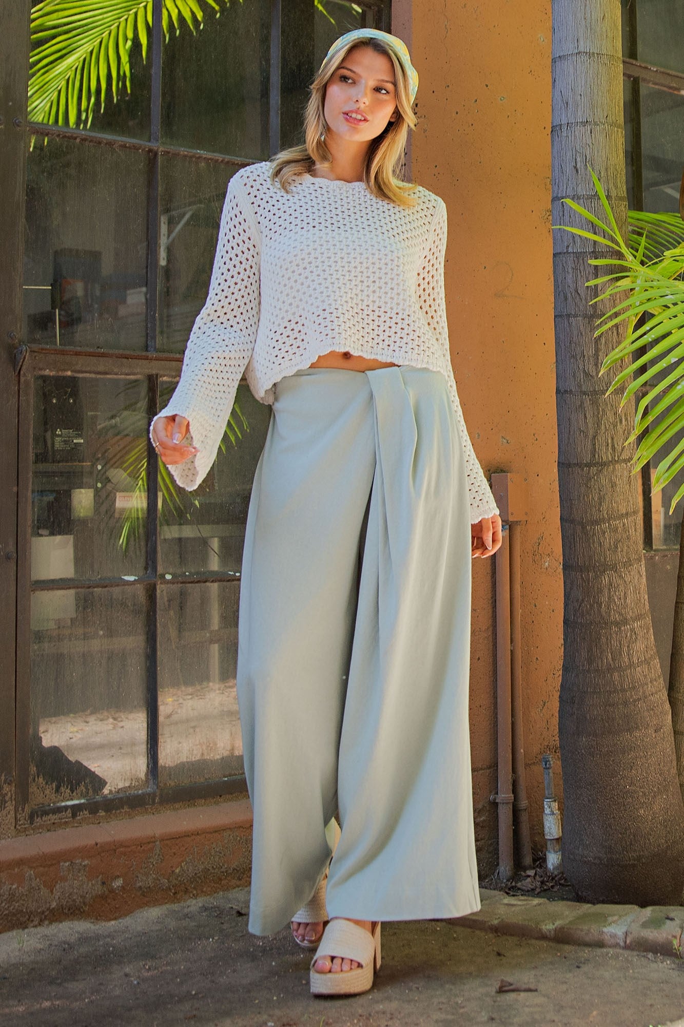 Crochet Scallop Trim Sweater