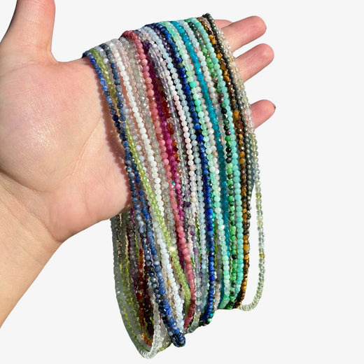 3mm Faceted Gemstone Necklace