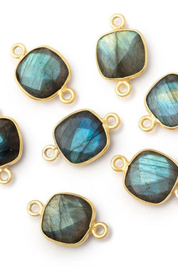 Vermeil Bezel Square Crystal Charm