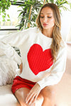 Heart Accent Knitted Sweater