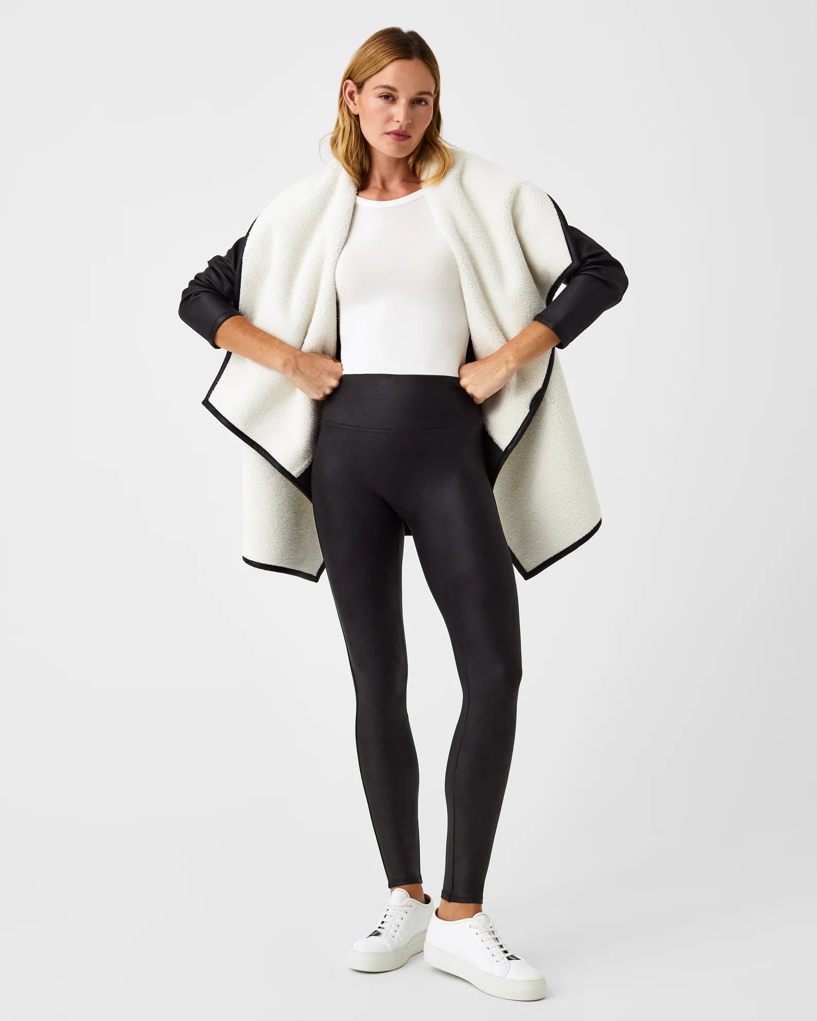 Fleece & Faux Leather Long Wrap … curated on LTK