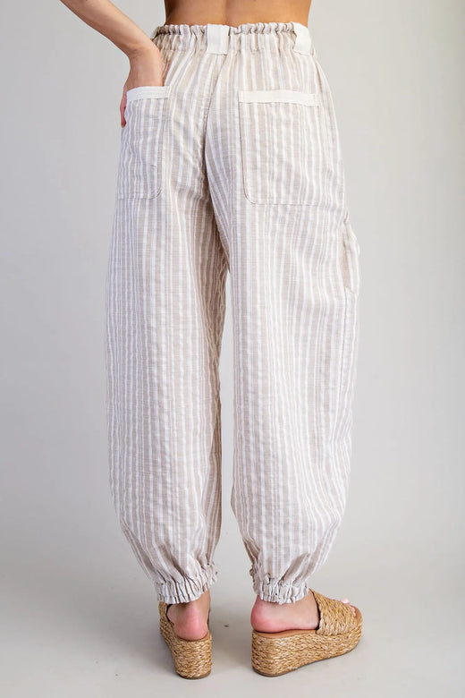 Soft Washed Striped Jogger Pants