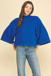 Wide Sleeve Mock Neck Sweater