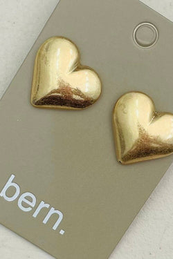 Vintage Puffy Heart Stud