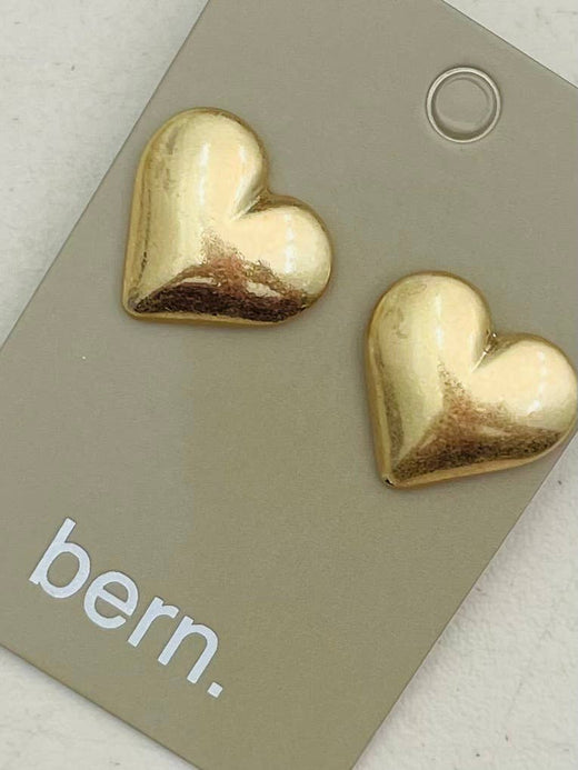 Vintage Puffy Heart Stud