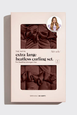 XL Satin Heatless Curling Set - Chocolate