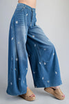 Mineral Washed Sea Wide Barrel Pants