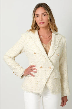 Tweed Fringe Edge Blazer