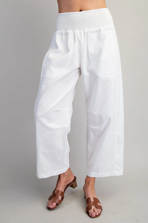 Soft Washed Smocked Solid Pants