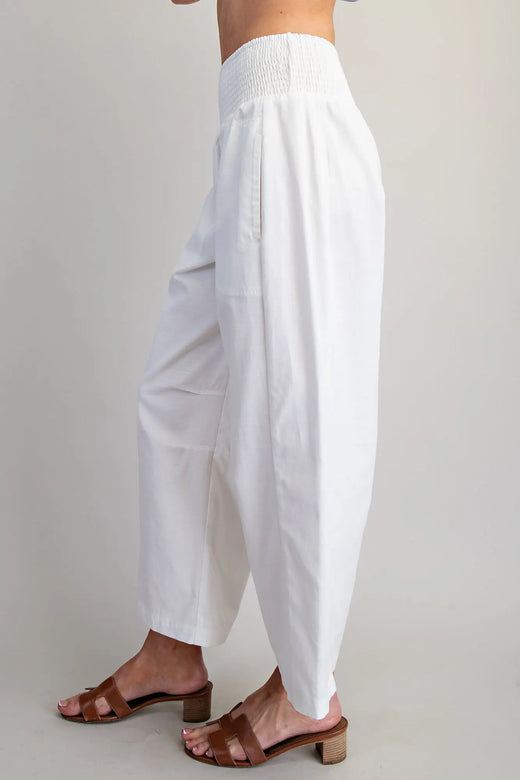 Soft Washed Smocked Solid Pants