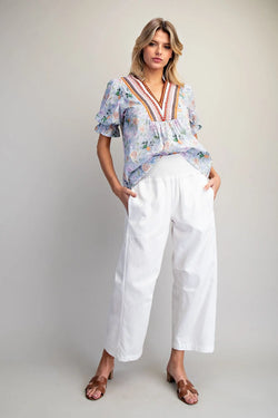 Soft Washed Smocked Solid Pants