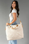 Cream Textured Tote