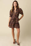 Vienna Printed Tie-Waist Mini Dress