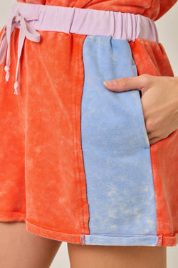 Color Block Terry Shorts
