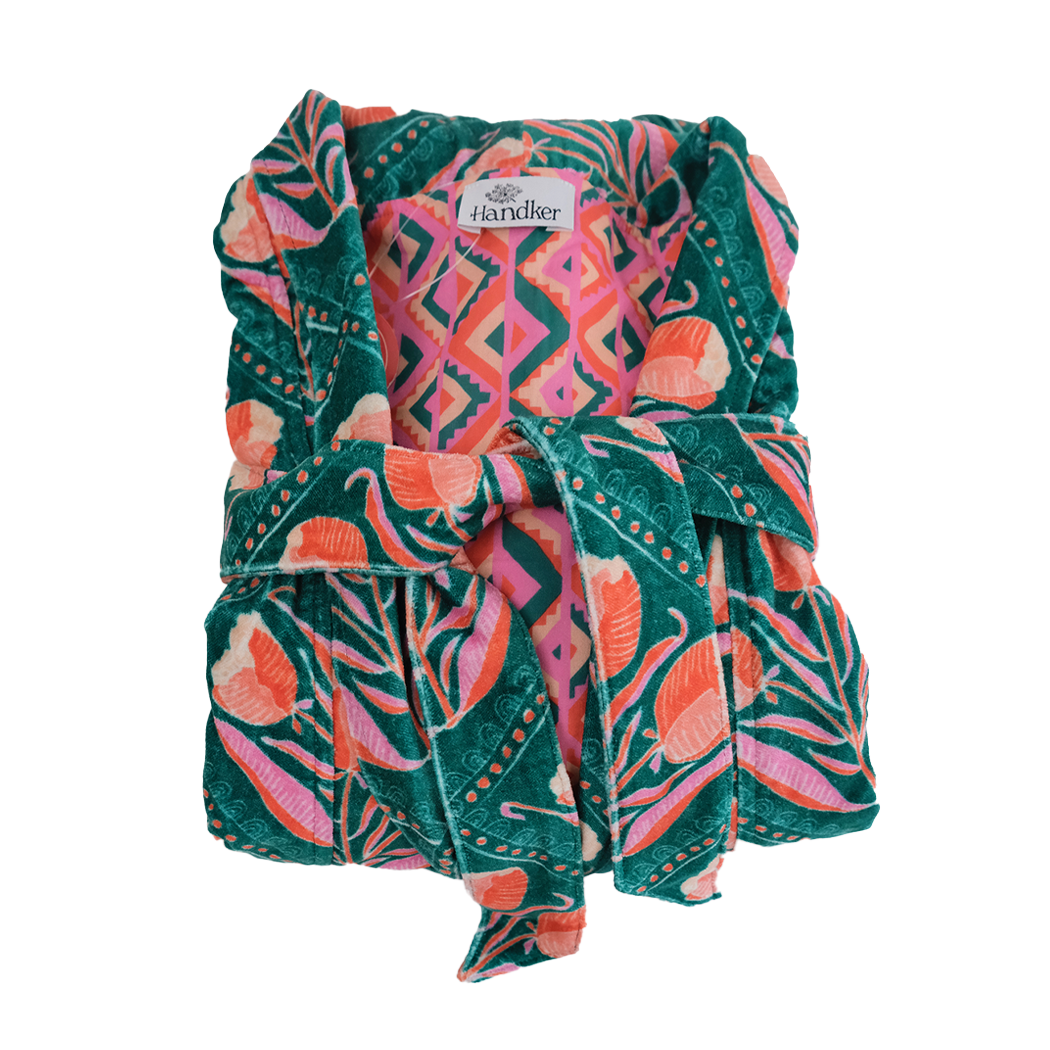 Velvet Robe:  Reversible Cotton Duster - Winnie