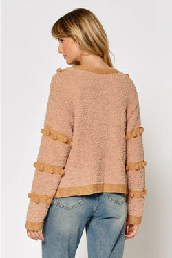 Pom Pom Zipper Sweater